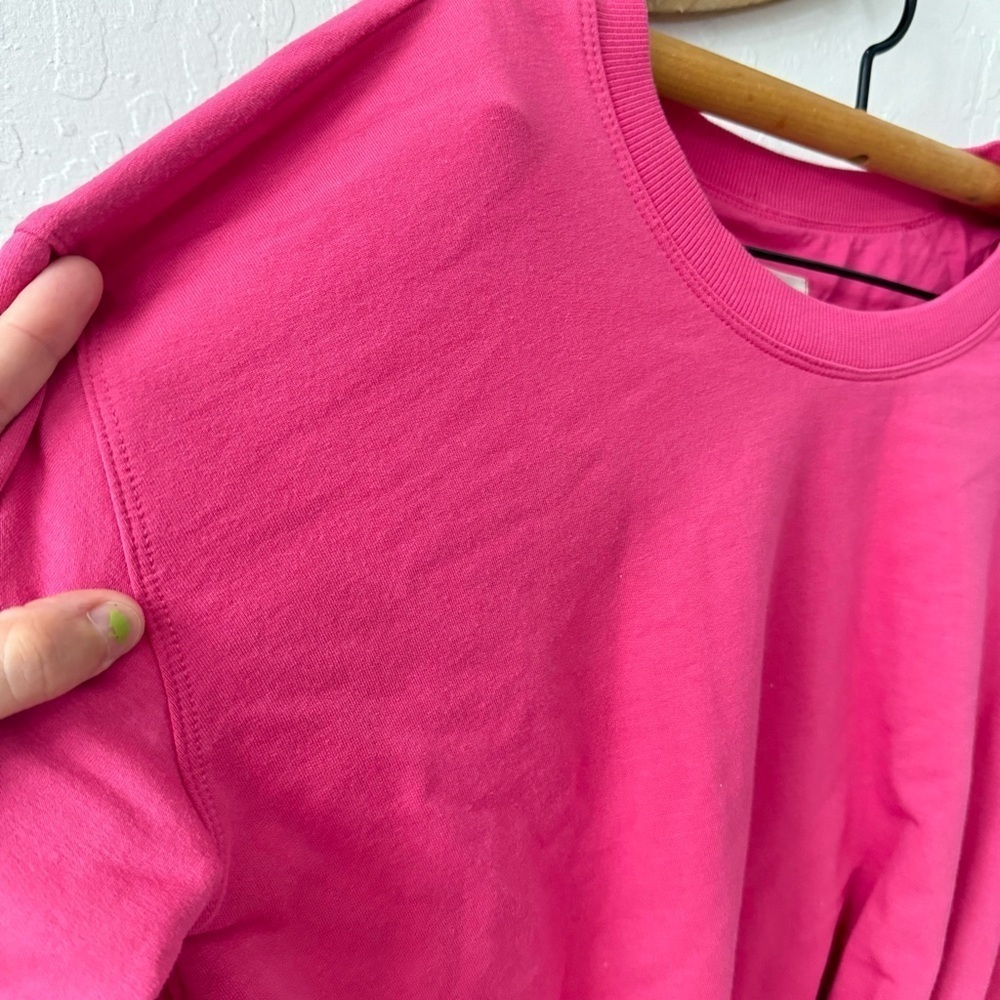 Anthropologie Maeve Twist Front Waist Length Pink Butter Soft Sweatshirt XS - Picture 3 of 6